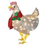 Light-Up Chicken with Scarf Holiday Decoration