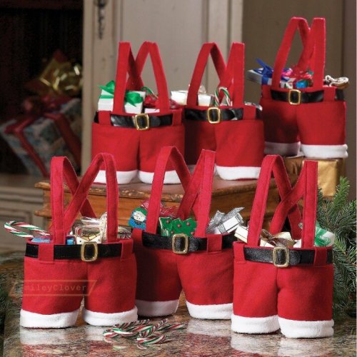 Santa Pants Style Gift and Treat Bags For Christmas Decor
