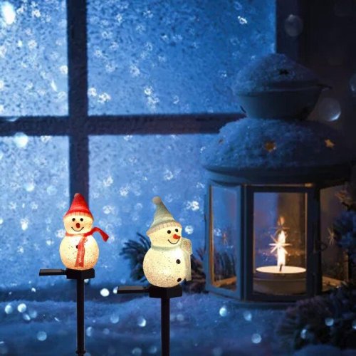 Special 50% OFF--Waterproof solar snowman lamp