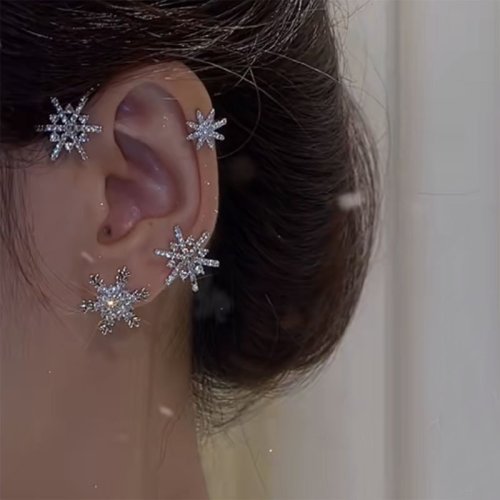 Christmas Diamond And Zirconia Earrings Without Holes