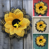 Bee Sunflower Wreath / Easter Bee Day Party Decorations