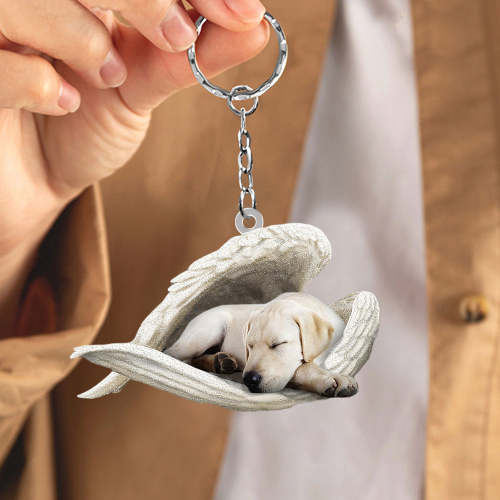 Labrador retriever Sleeping Angel Acrylic Keychain