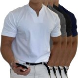 2022 Men Gentlemans business Short Sleeve Fitness T Shirt