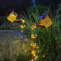 Solar-Powered Watering Can Lighted Garden Stake