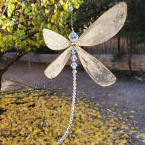 Dragonfly Suncatcher Window Pendant with Crystal