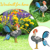 Rooster Windmill Yard Art Stake Decor