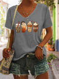 Horror Fall Coffee Short Sleeve Tee