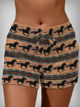 Vintage Western Horse Print Shorts