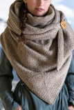 Pile Collar Plush Solid Color Triangle Scarf