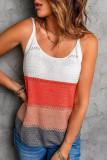 Vintage Contrast Panel Camisole Knit Tank Top