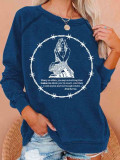 Western Girl Printed Long Sleeve Casual Sweatshirt