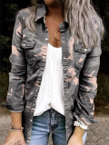 Camouflage Print Long Sleeve Casual Jacket