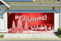 Merry Christmas Sign Christmas Double Garage Door Cover