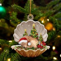 Goldendoodle-Sleeping Pearl in Christmas Two Sided Ornament