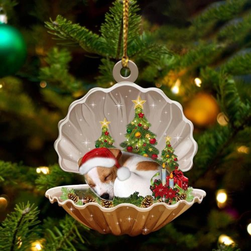Jack Russell Terrier2-Sleeping Pearl in Christmas Two Sided Ornament