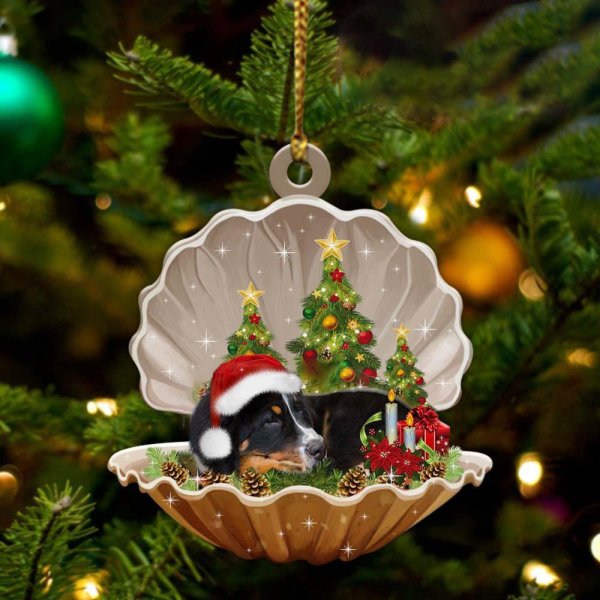 Bernese Mountain Dog3-Sleeping Pearl in Christmas Two Sided Ornament