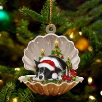 Border Collie3-Sleeping Pearl in Christmas Two Sided Ornament