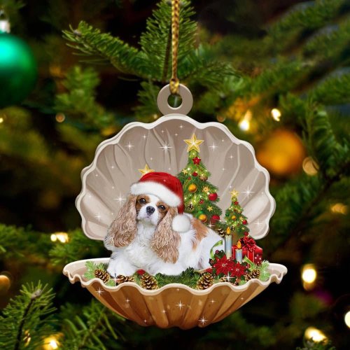 Cavalier King Charles Spaniel-Sleeping Pearl in Christmas Two Sided Ornament