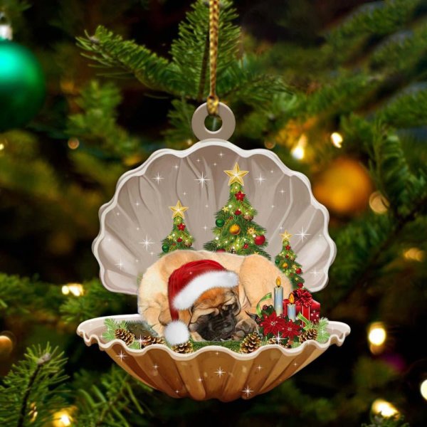 English Mastiff3-Sleeping Pearl in Christmas Two Sided Ornament