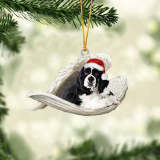 Cocker Spaniel(Black and white) Sleeping Angel Christmas Ornament