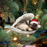 Norwegian Elkhound Sleeping Angel Christmas Ornament