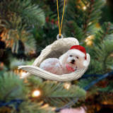 Poodle(White) Sleeping Angel Christmas Ornament