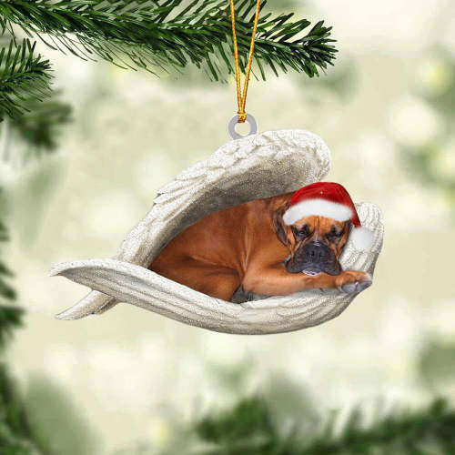 Boxer Sleeping Angel Christmas Ornament
