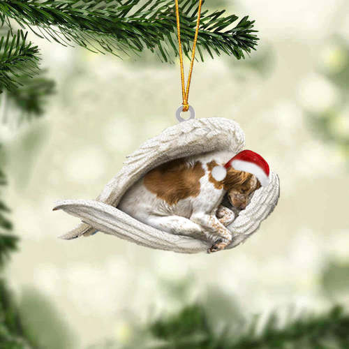 Brittany Spaniel Sleeping Angel Christmas Ornament