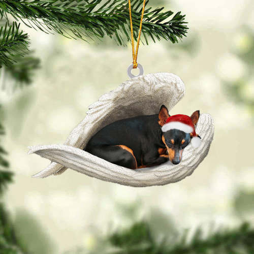 Miniature Pinscher Sleeping Angel Christmas Ornament
