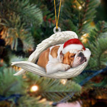 Bulldog Sleeping Angel Christmas Ornament