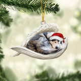 Alaskan Malamute Sleeping Angel Christmas Ornament