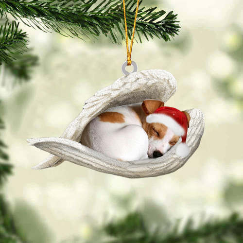 Jack Russell Terrier Sleeping Angel Christmas Ornament