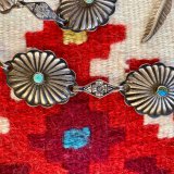 Navajo Concho Necklace Earrings and Bracelet Set with Turquoise