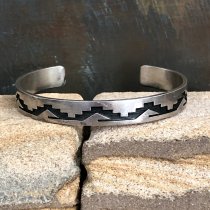 Sterling Silver Overlay Cuff Bracelet Southwestern