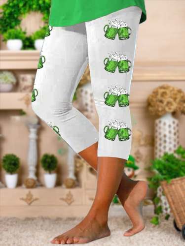 Women's St. Patrick's Day Cheers Cropped Leggings