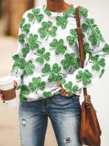 Women's Sequins St. Patrick's Day Print Sweatshirt