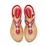 T-strap Rhinestone Pearl Flip Flops