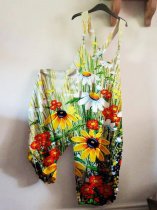 Sleeveless Casual Flower Printed Jumpsuit
