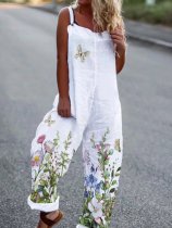 Floral cotton-blend jumpsuit