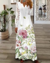 Elegant Loose Lace Art Floral Dress