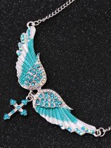 Vintage Wing Diamond Pendant Necklace