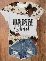 Women's Western Cow Dam* Strait Print T-Shirt