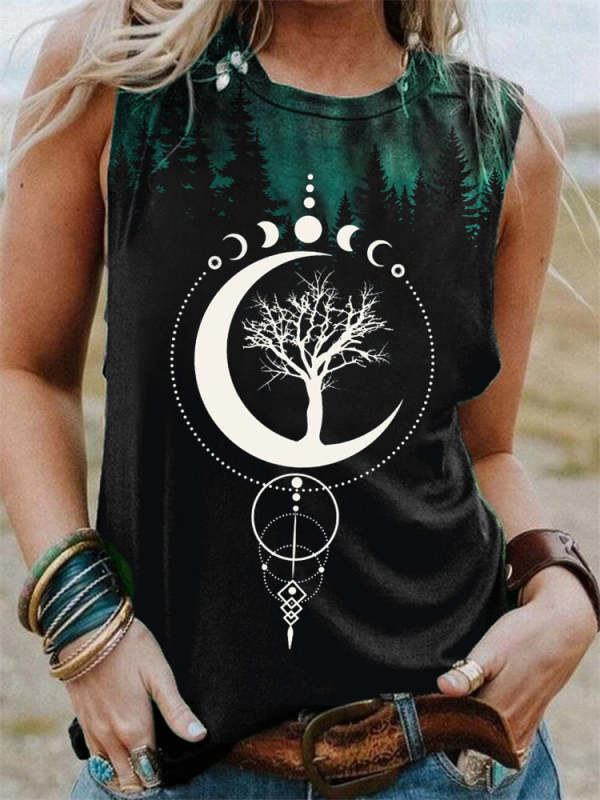 Moon Tree Totem Forest Tank Top
