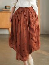Literary Retro Cotton And Linen Skirt