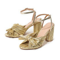Promotion!Thick Heel Bowknot Fairy Silk Sandals Retro Shoes
