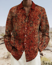 Men's Prints long-sleeved fashion casual shirt 2a32