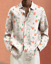 Men's Prints long-sleeved fashion casual shirt c2ad