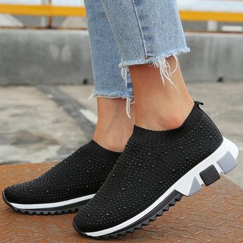 womens rhinestone sneakers