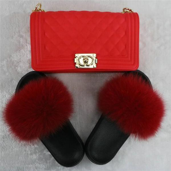 fur slides red