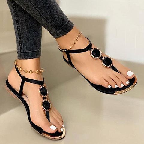 Leather Flat Heel Daily Sandals